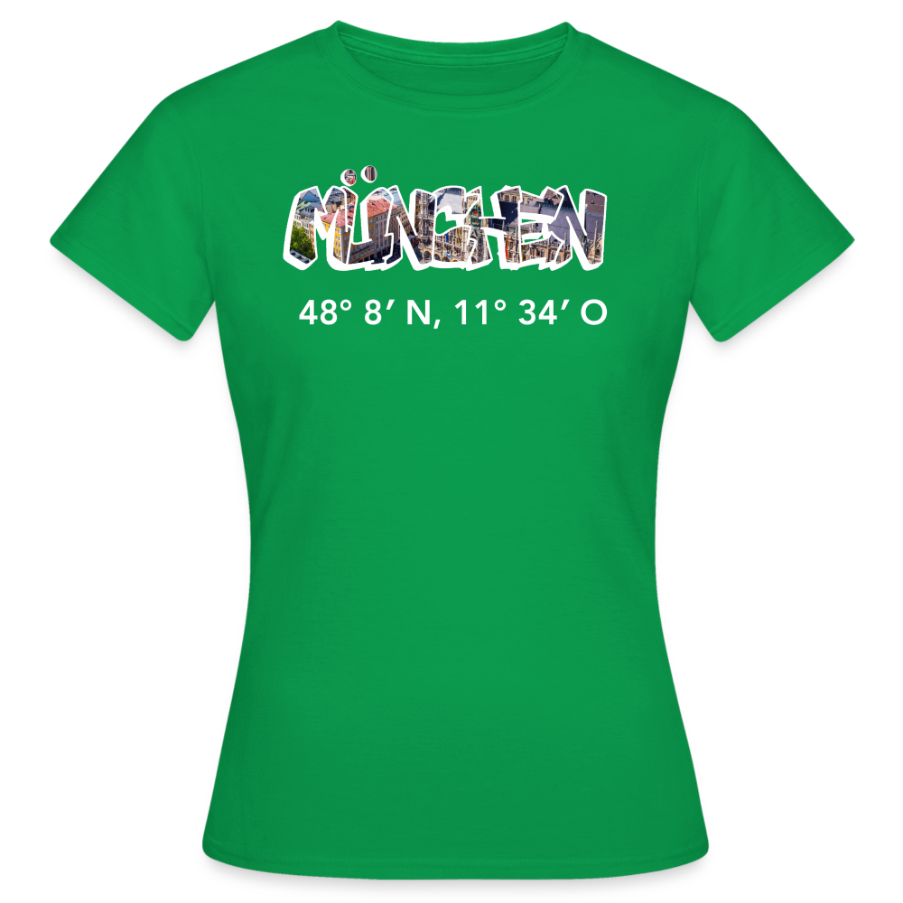 T-Shirt Ladies München "Graffiti Marienplatz GPS" Bright Edition - Kelly Green