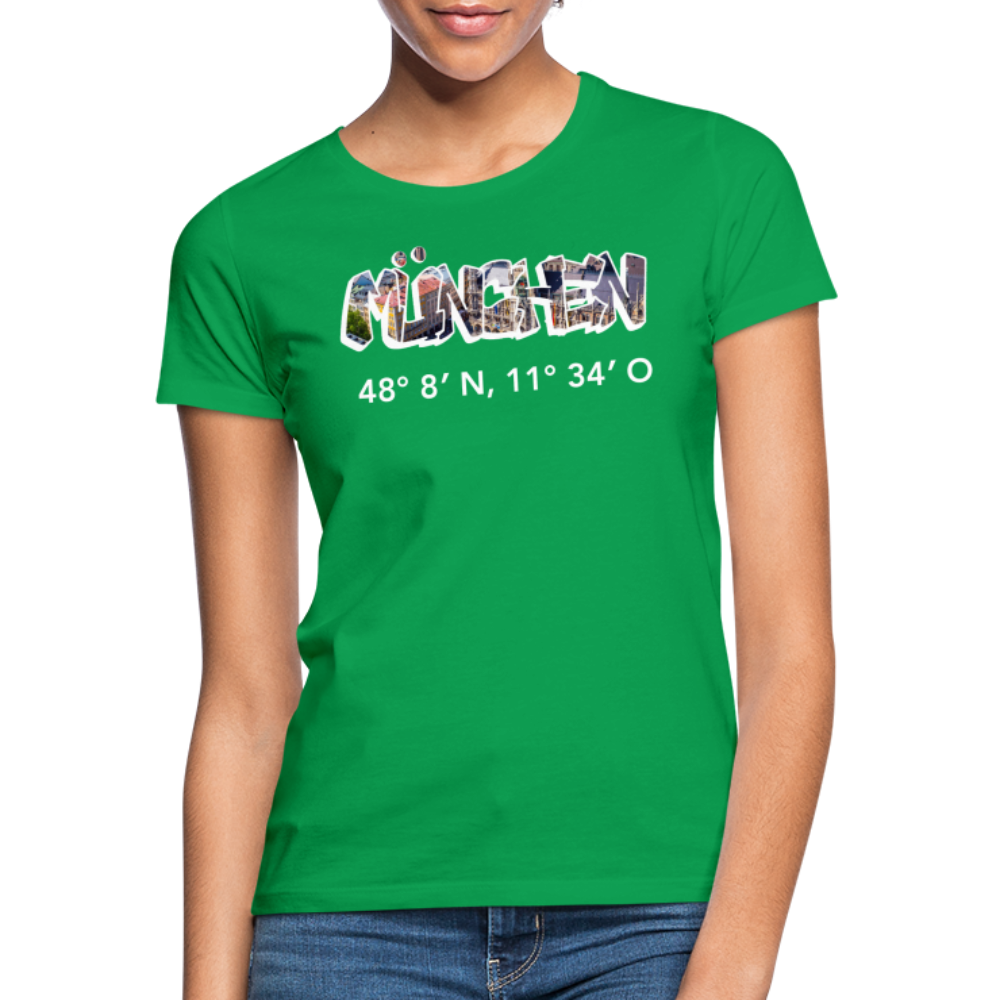 T-Shirt Ladies München "Graffiti Marienplatz GPS" Bright Edition - Kelly Green