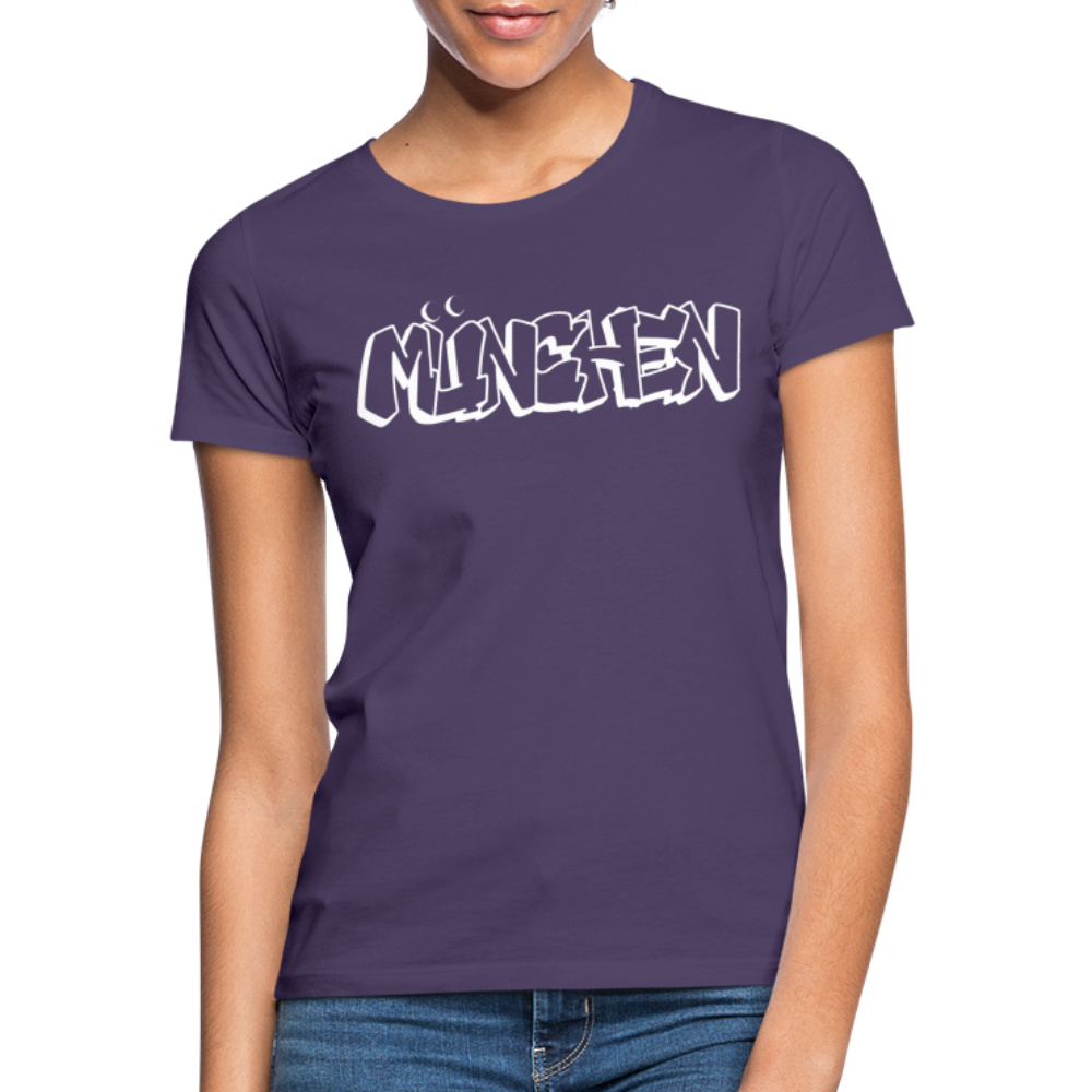 T-Shirt Ladies München "Graffiti" Bright Edition - Dunkellila