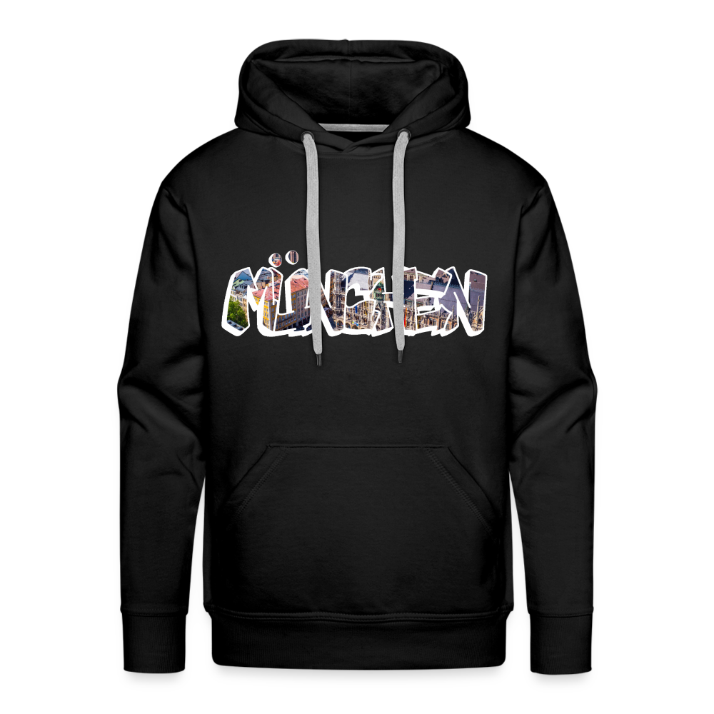 Hoodie München "Graffiti Marienplatz" Bright Edition - Schwarz