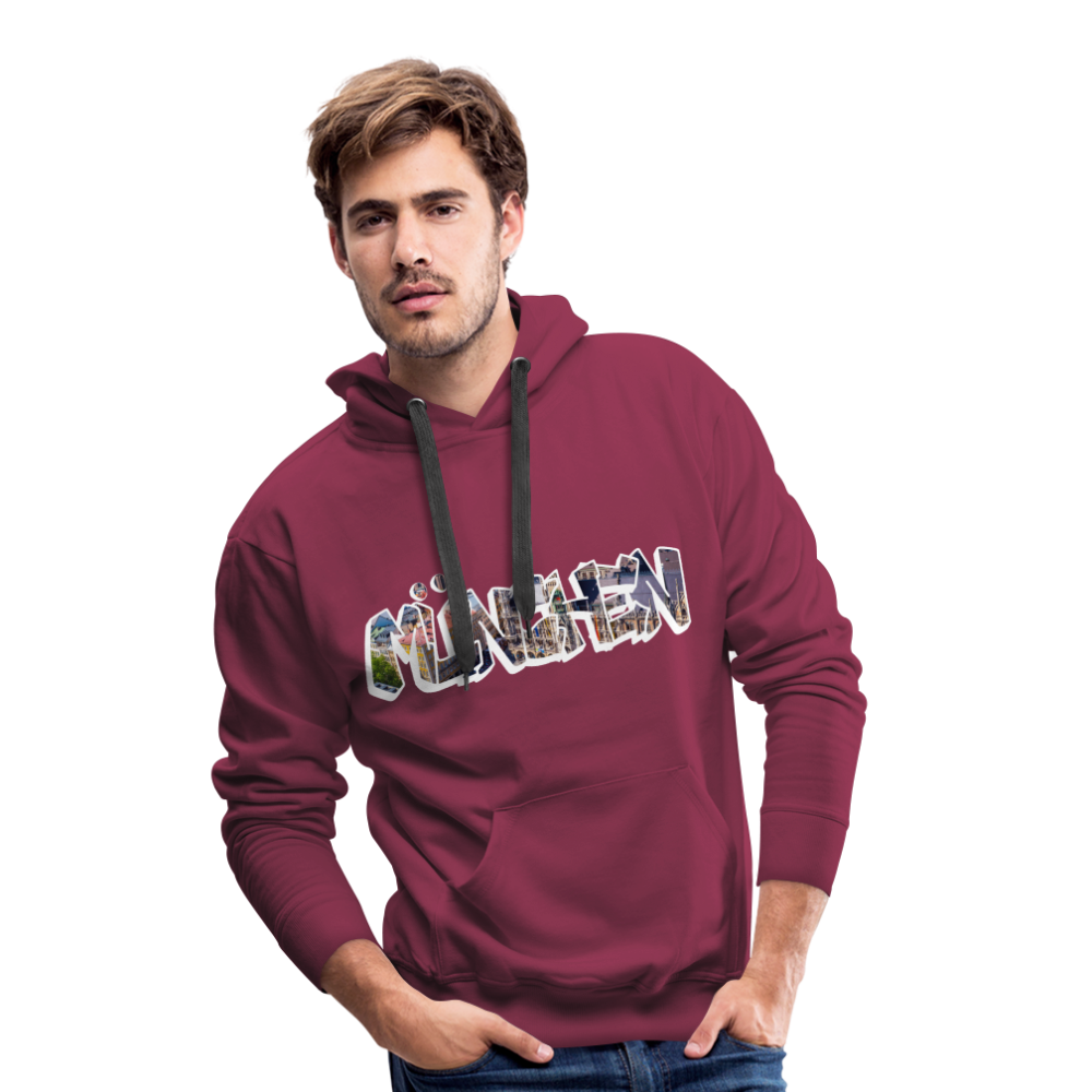 Hoodie München "Graffiti Marienplatz" Bright Edition - Bordeaux