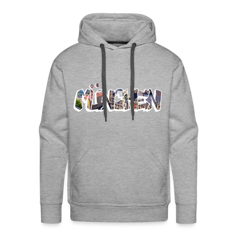 Hoodie München "Graffiti Marienplatz" Bright Edition - Grau meliert
