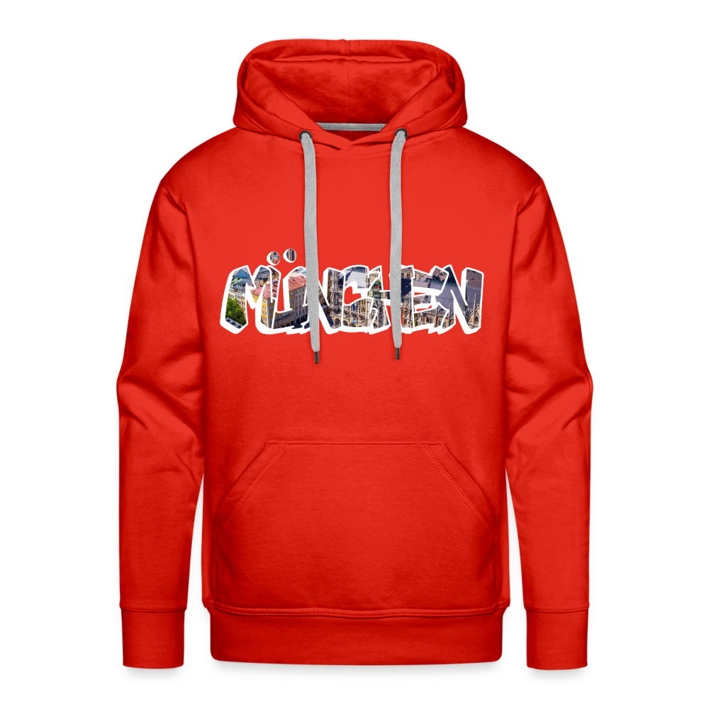 Hoodie München "Graffiti Marienplatz" Bright Edition - Rot