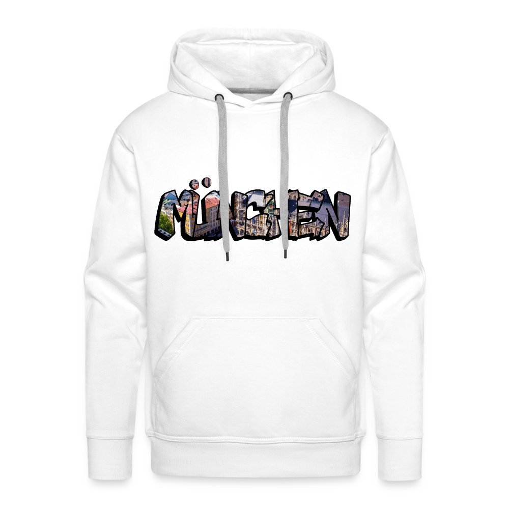 Hoodie München "Graffiti Marienplatz" Dark Edition - Weiß