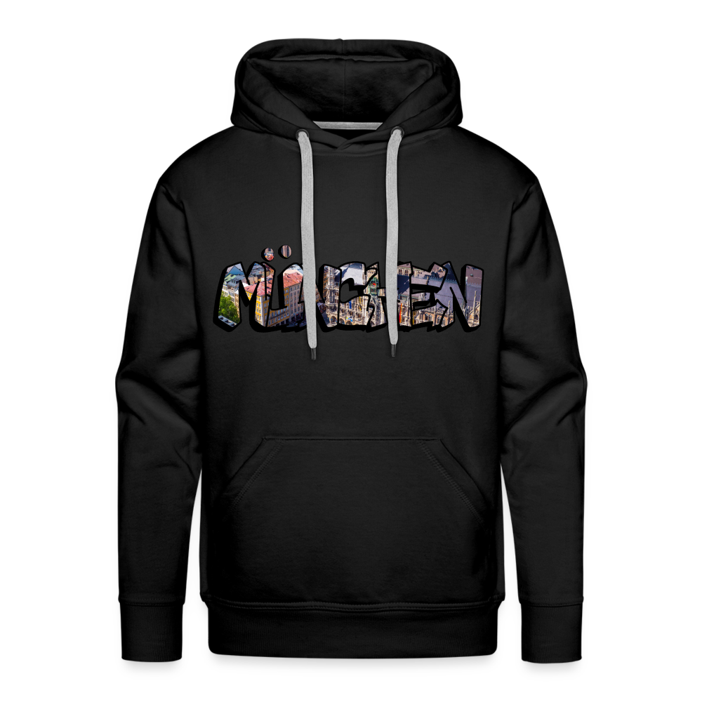 Hoodie München "Graffiti Marienplatz" Dark Edition - Schwarz
