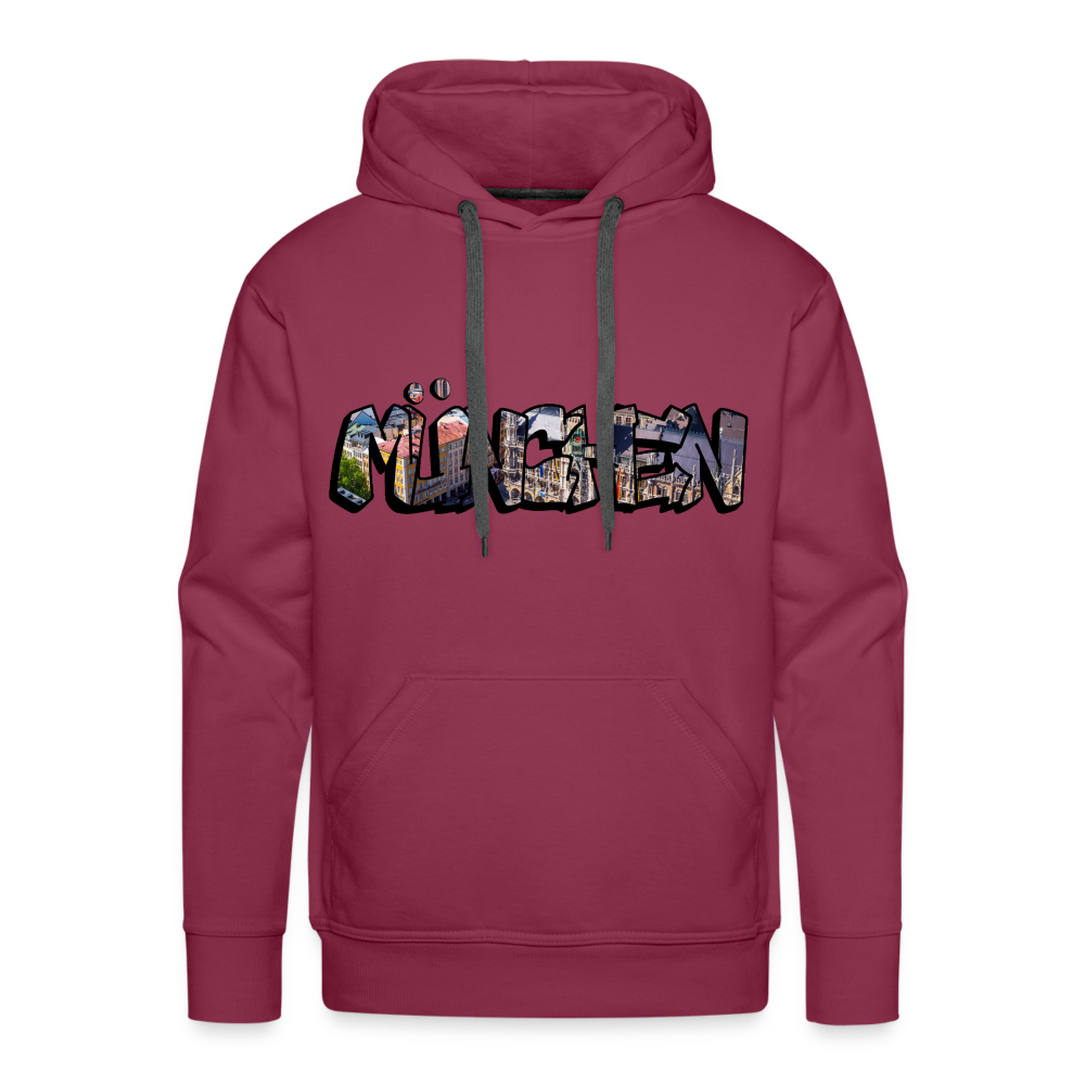 Hoodie München "Graffiti Marienplatz" Dark Edition - Bordeaux