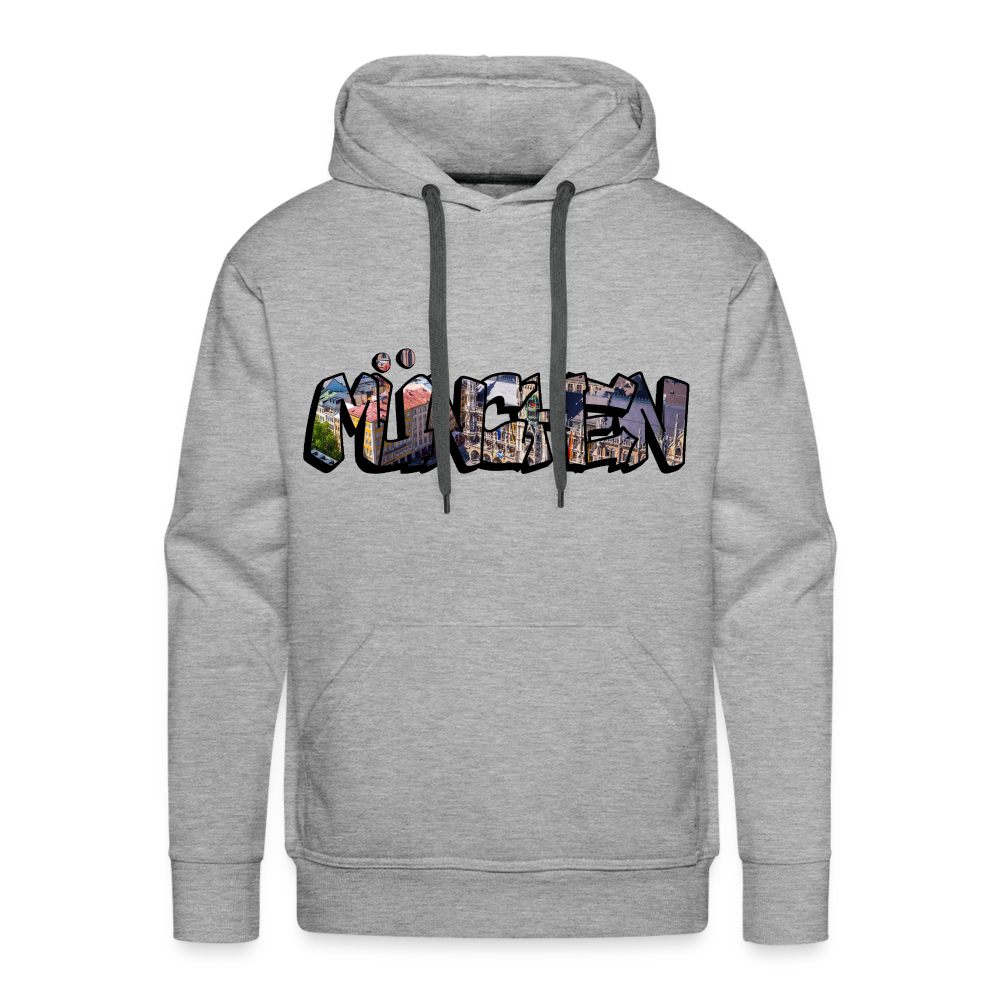 Hoodie München "Graffiti Marienplatz" Dark Edition - Grau meliert