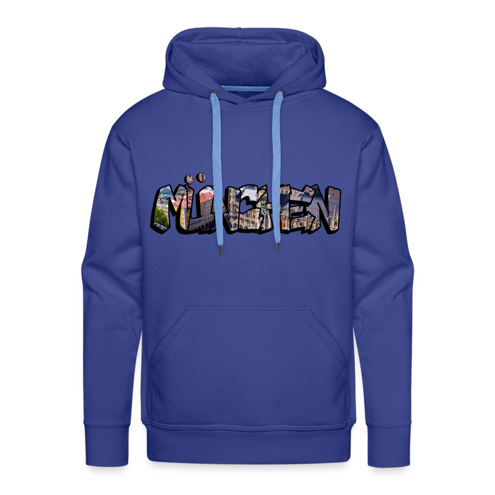 Hoodie München "Graffiti Marienplatz" Dark Edition - Königsblau