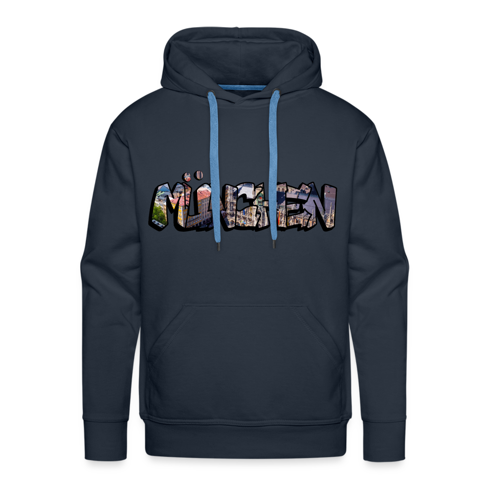 Hoodie München "Graffiti Marienplatz" Dark Edition - Navy