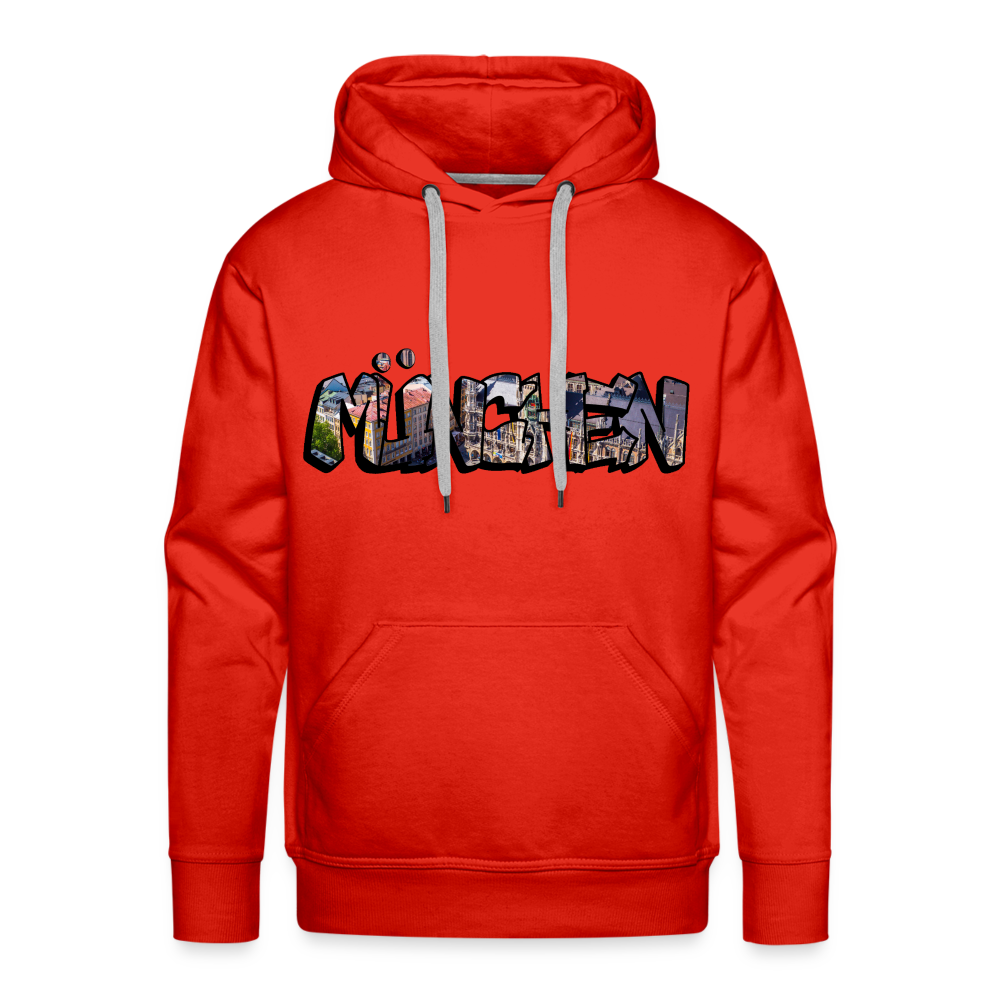 Hoodie München "Graffiti Marienplatz" Dark Edition - Rot