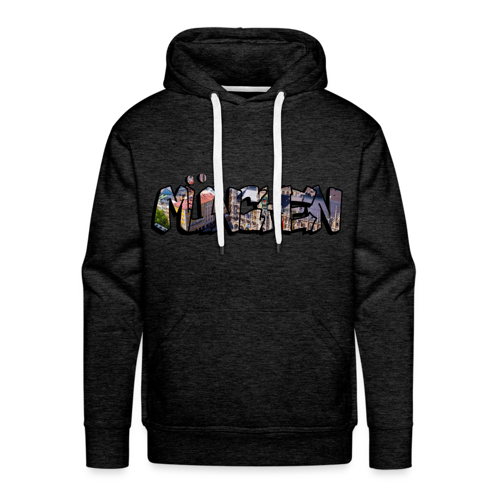 Hoodie München "Graffiti Marienplatz" Dark Edition - Anthrazit