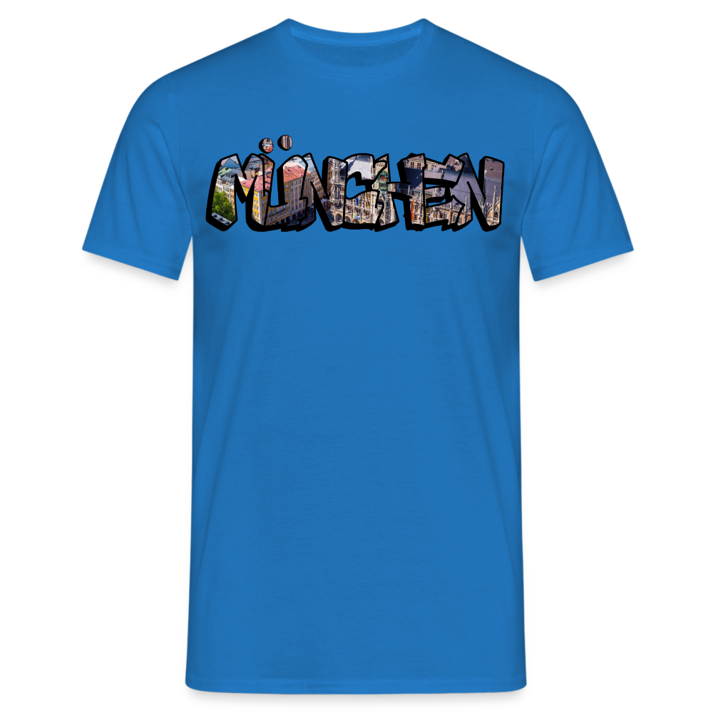 T-Shirt München "Graffiti Marienplatz" - Royalblau