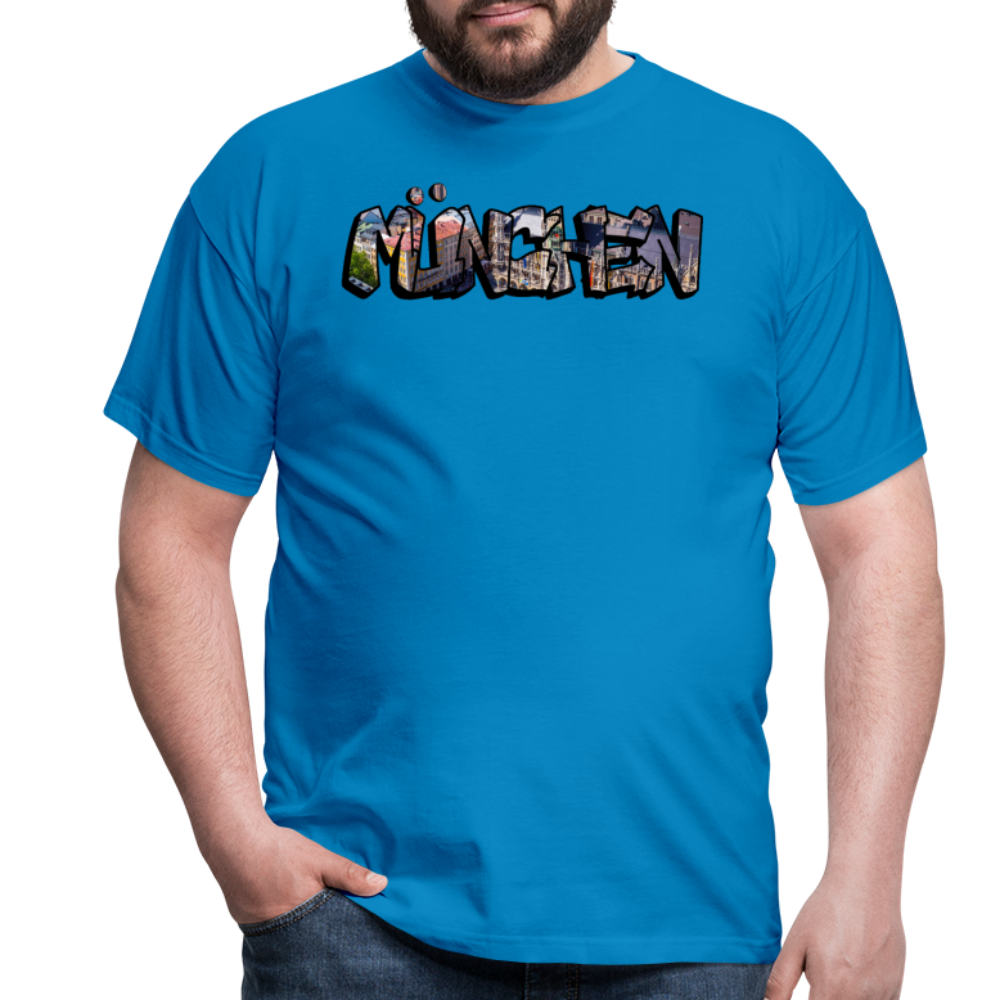 T-Shirt München "Graffiti Marienplatz" - Royalblau