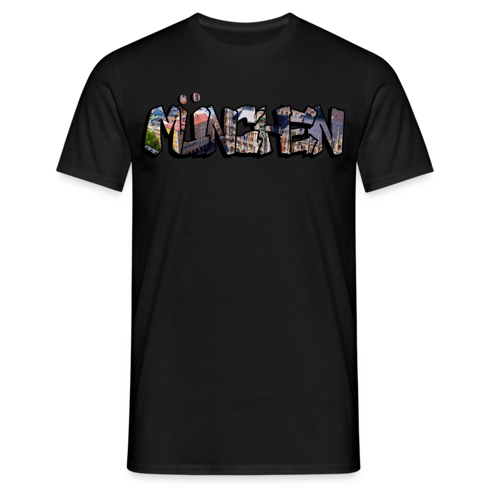 T-Shirt München "Graffiti Marienplatz" - Schwarz
