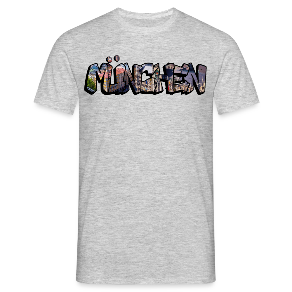 T-Shirt München "Graffiti Marienplatz" - Grau meliert