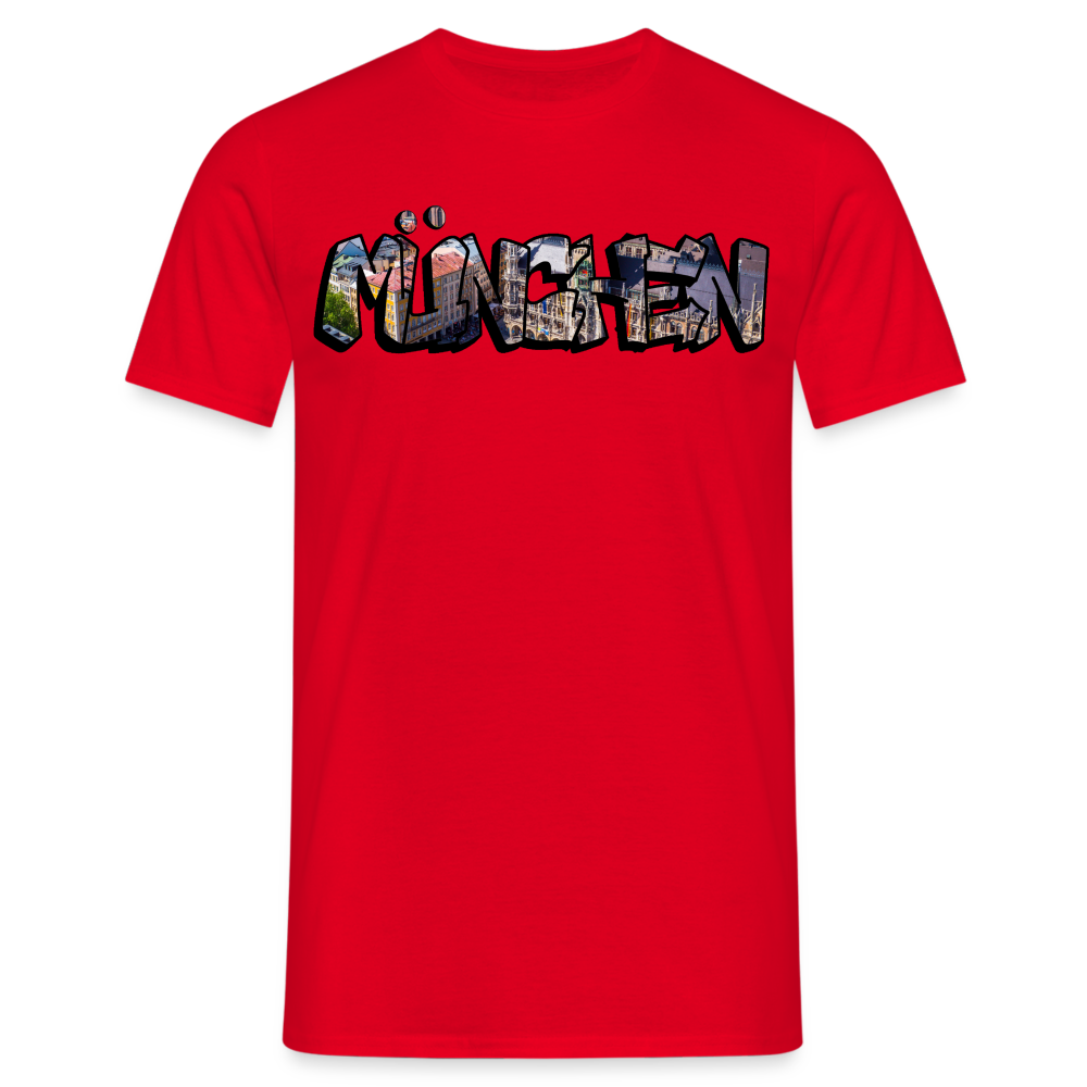 T-Shirt München "Graffiti Marienplatz" - Rot