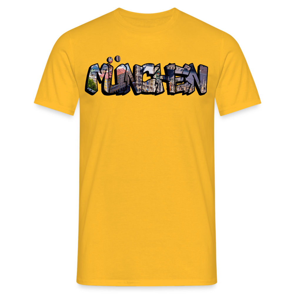 T-Shirt München "Graffiti Marienplatz" - Gelb