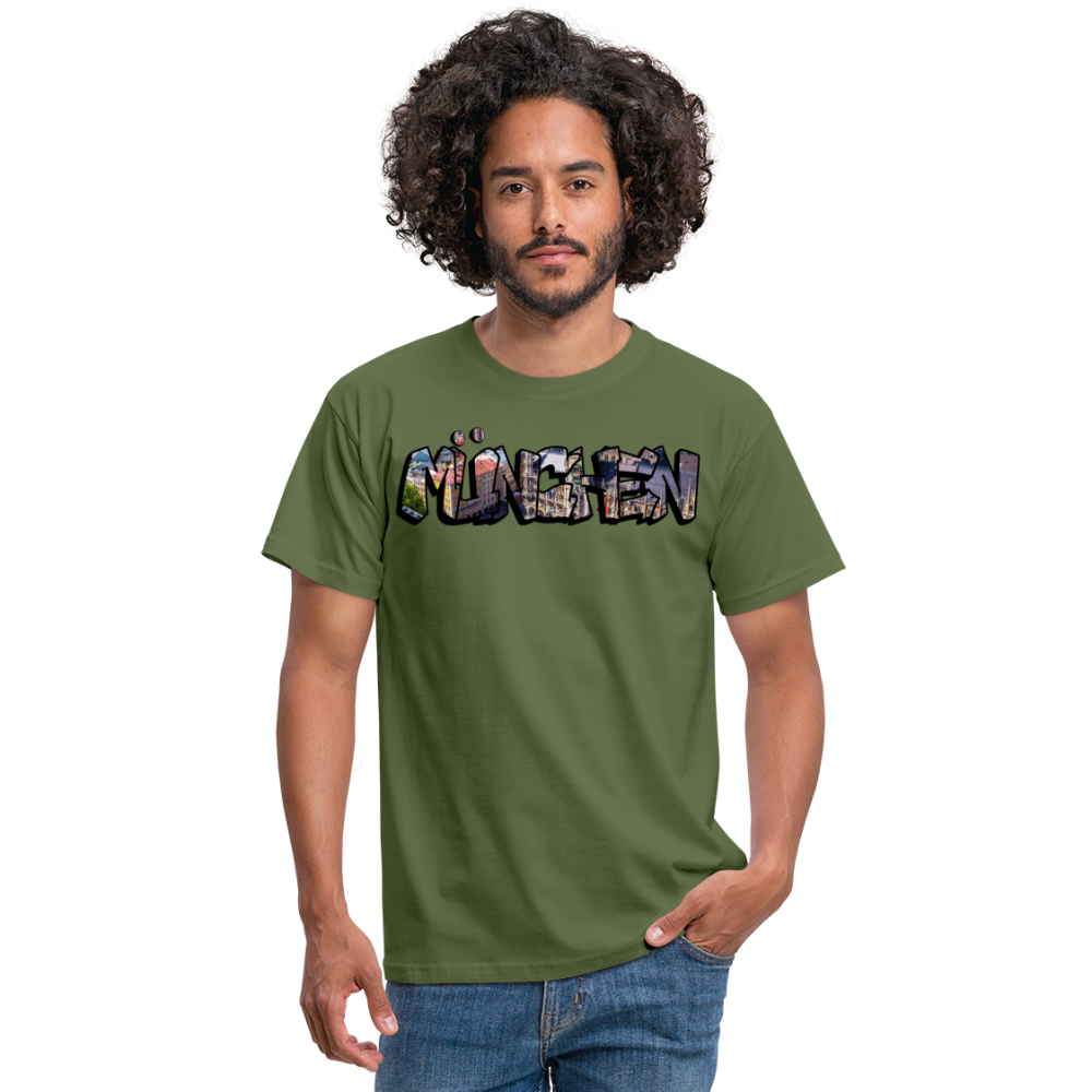 T-Shirt München "Graffiti Marienplatz" - Militärgrün