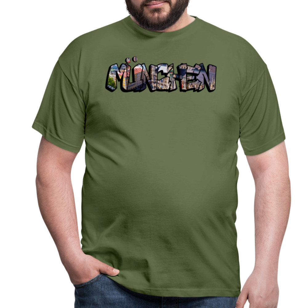 T-Shirt München "Graffiti Marienplatz" - Militärgrün