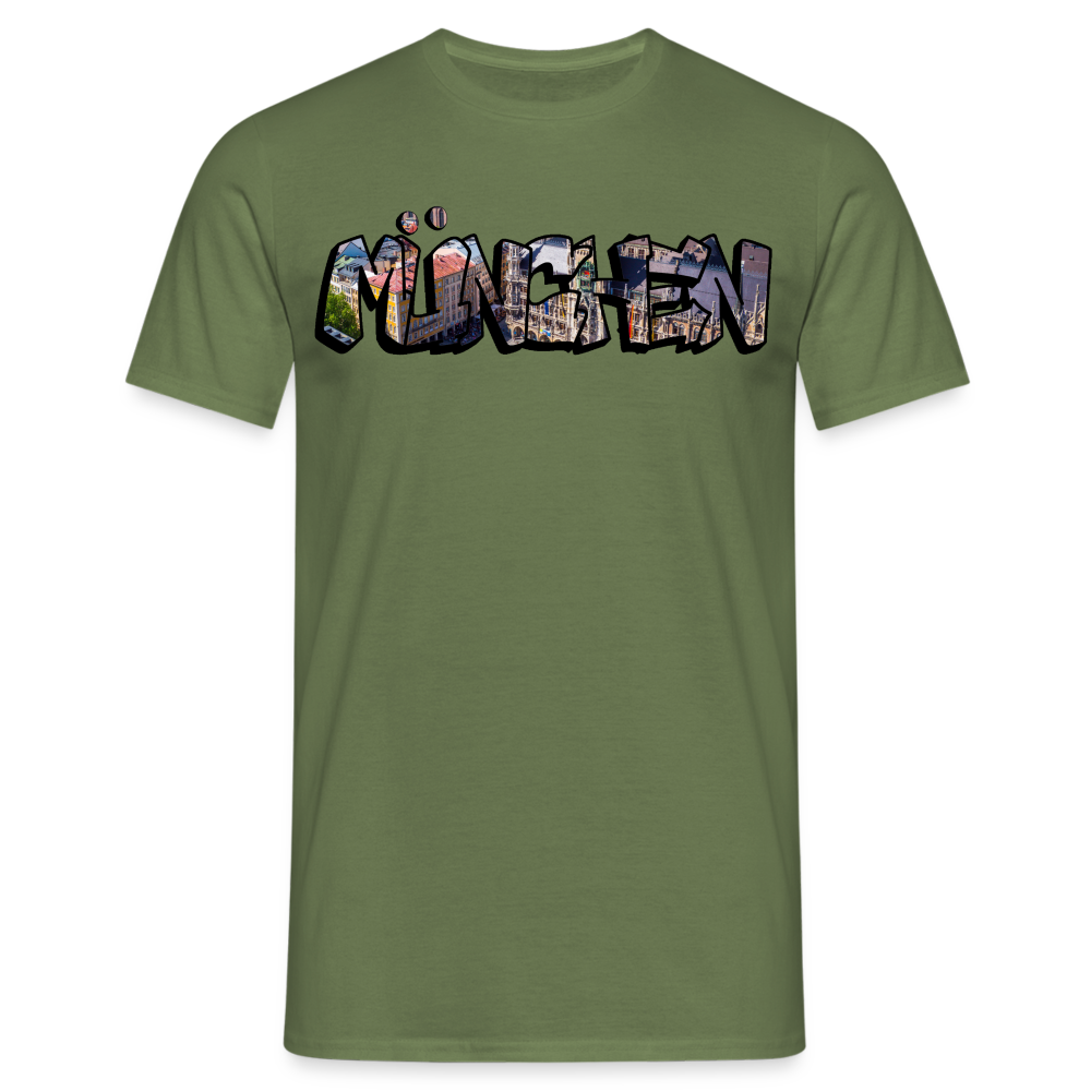 T-Shirt München "Graffiti Marienplatz" - Militärgrün