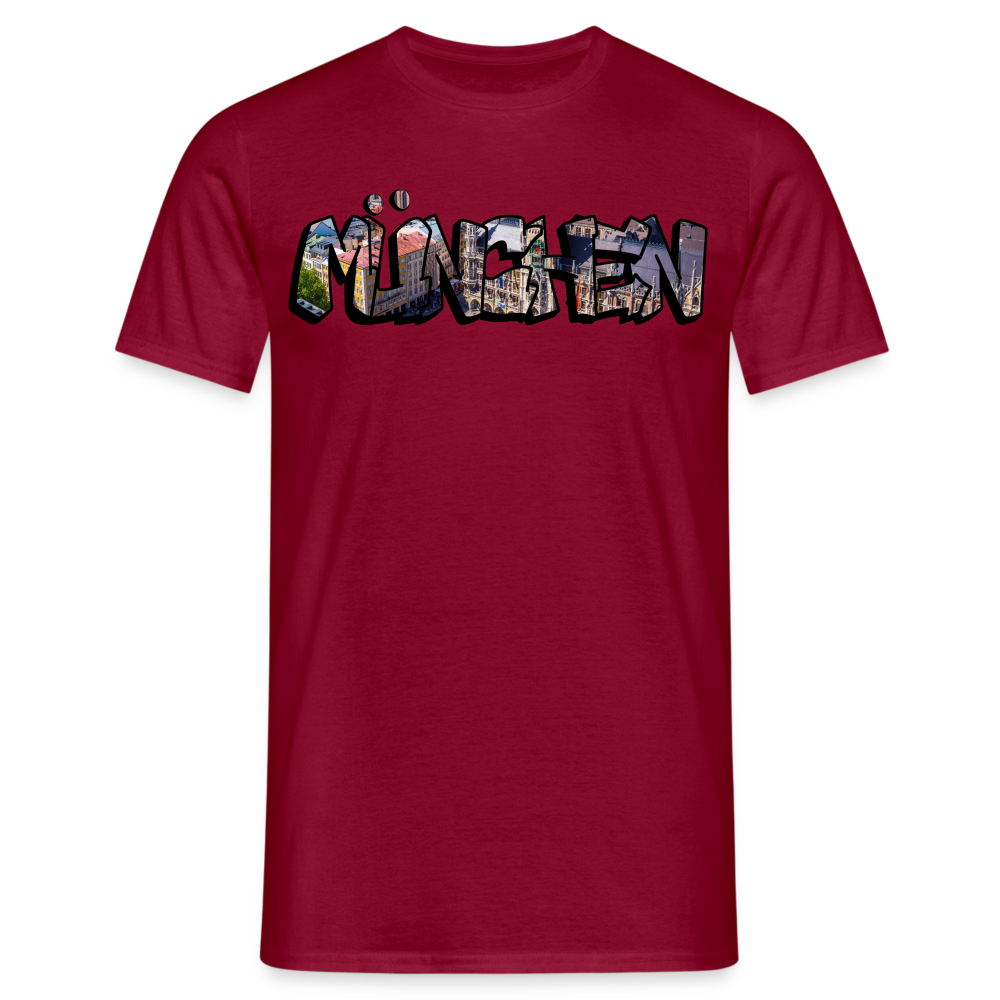 T-Shirt München "Graffiti Marienplatz" - Ziegelrot