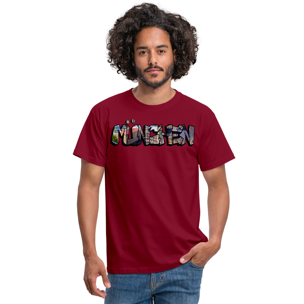 T-Shirt München "Graffiti Marienplatz" - Ziegelrot