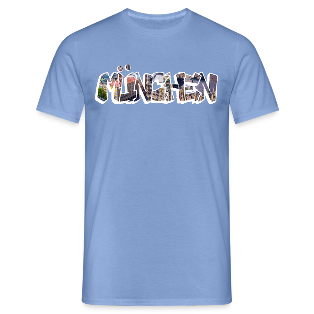 T-Shirt München "Graffiti Marienplatz" Bright Edition - carolina blue