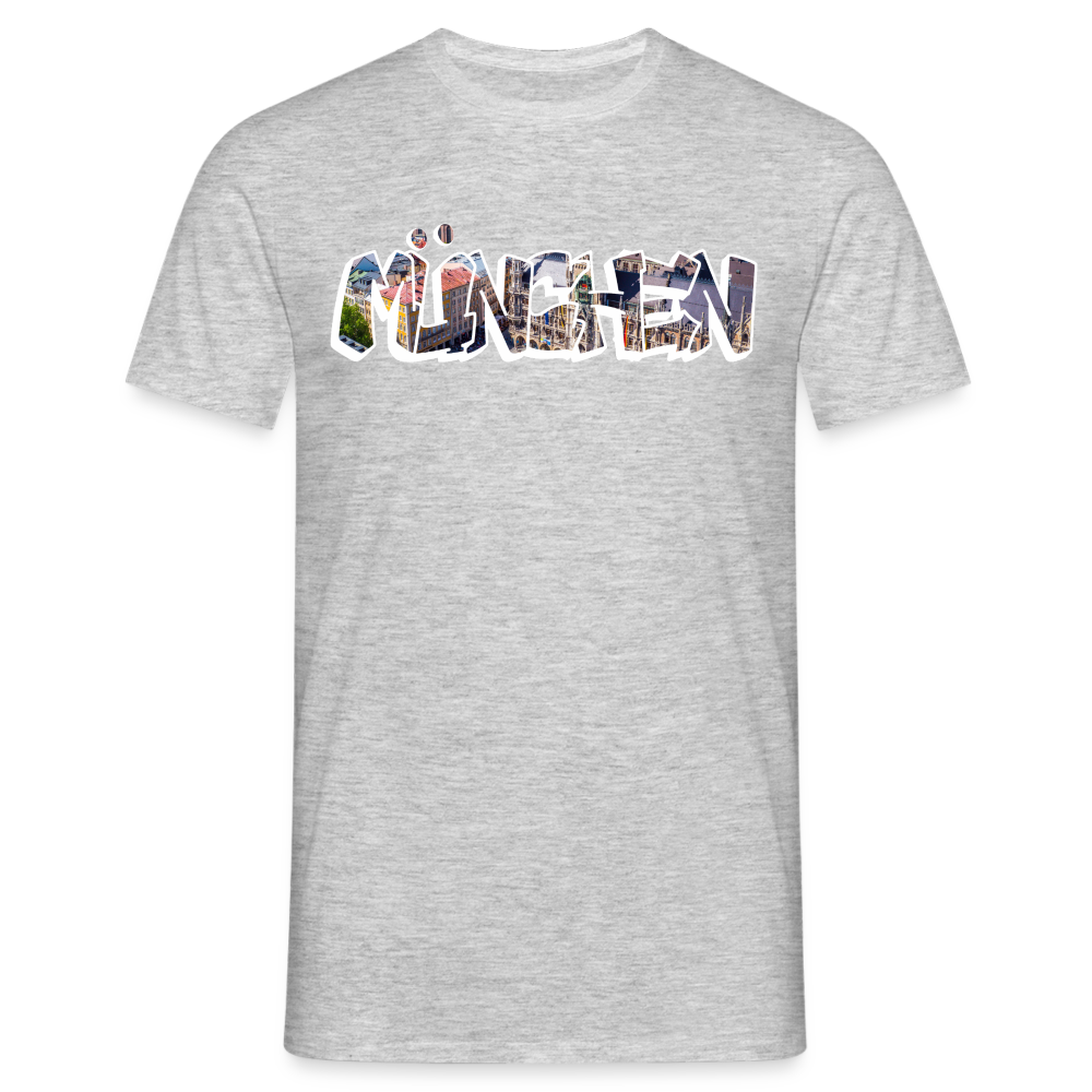 T-Shirt München "Graffiti Marienplatz" Bright Edition - Grau meliert