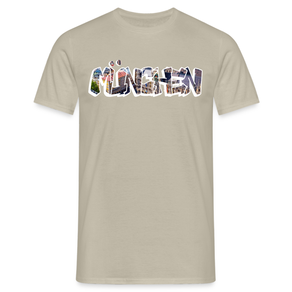T-Shirt München "Graffiti Marienplatz" Bright Edition - Sandbeige