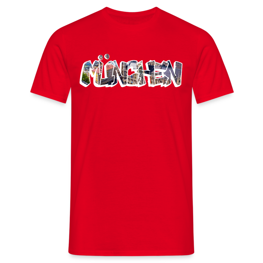 T-Shirt München "Graffiti Marienplatz" Bright Edition - Rot