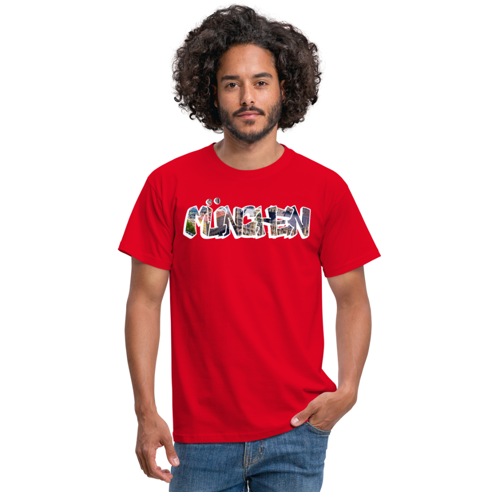 T-Shirt München "Graffiti Marienplatz" Bright Edition - Rot