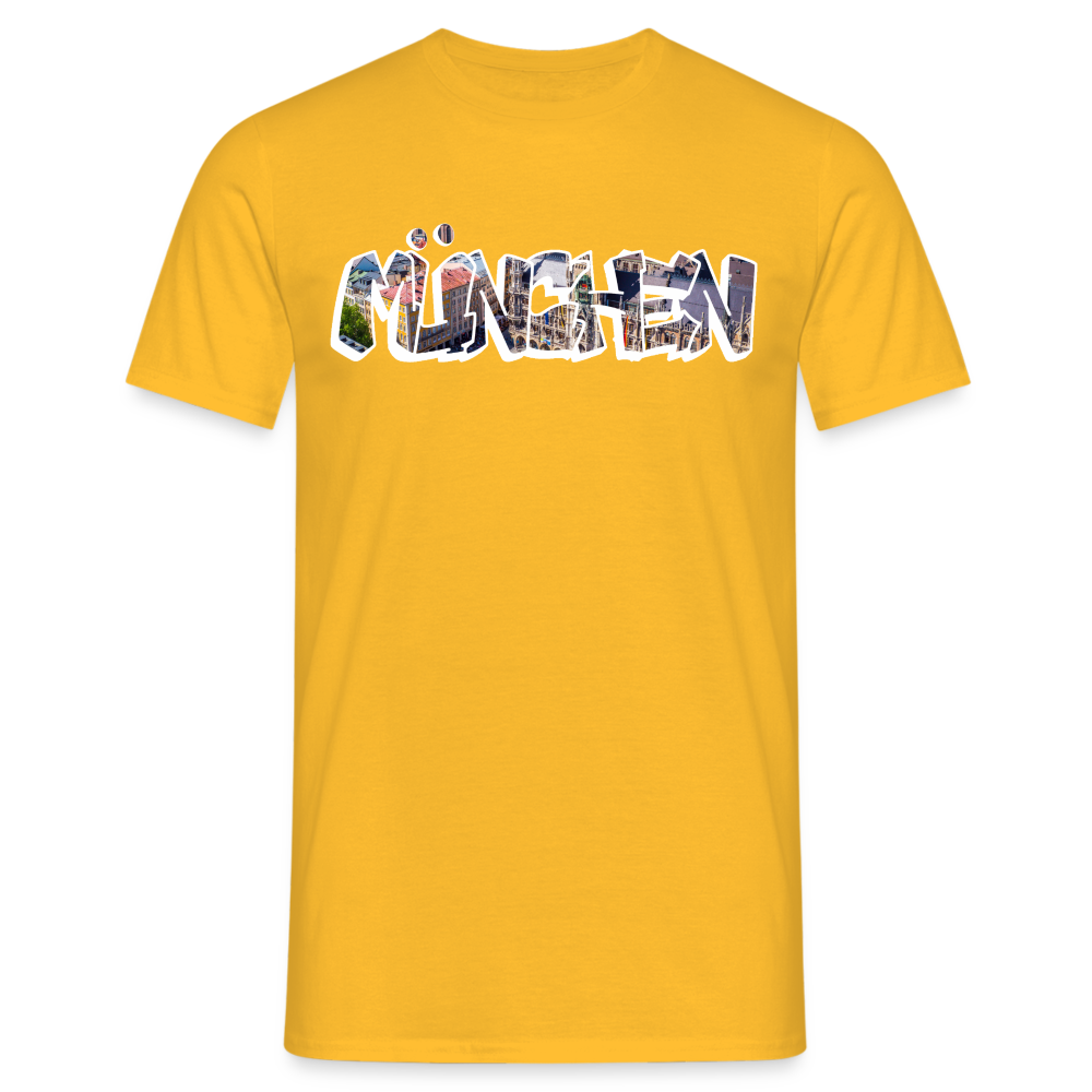 T-Shirt München "Graffiti Marienplatz" Bright Edition - Gelb