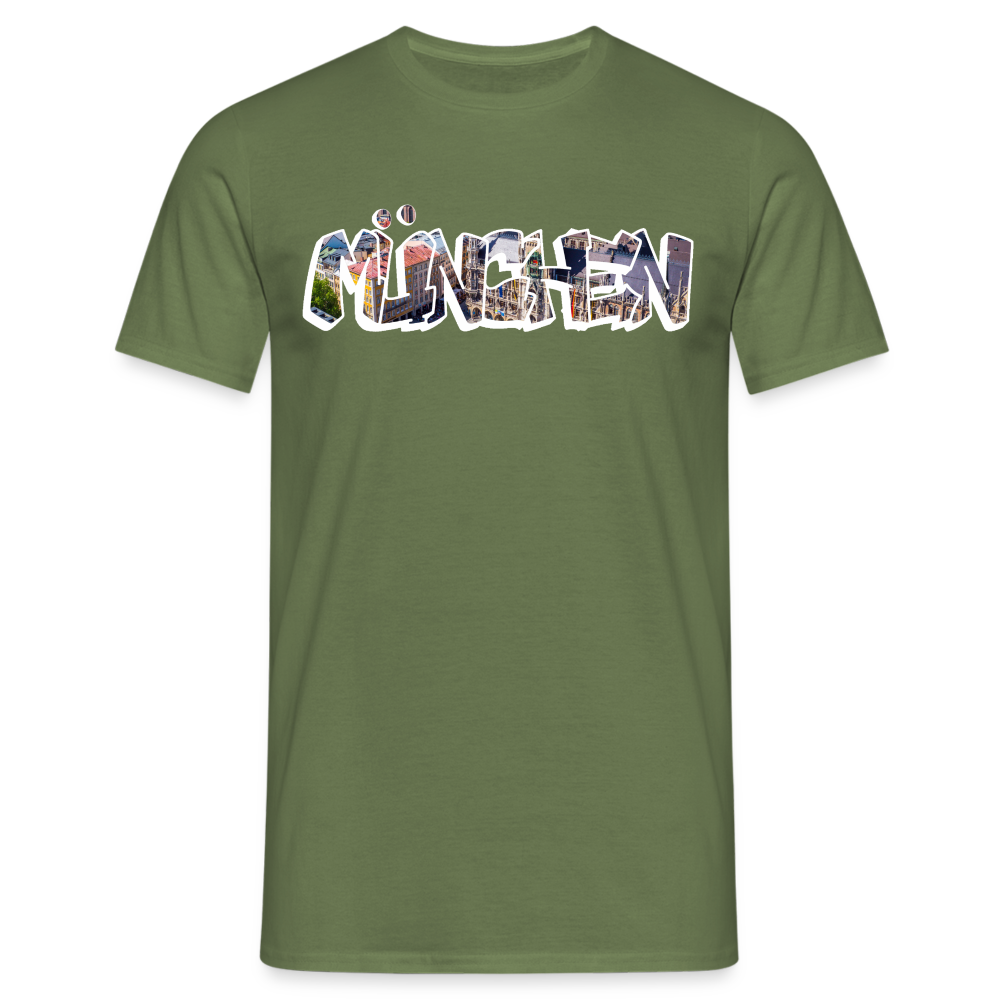 T-Shirt München "Graffiti Marienplatz" Bright Edition - Militärgrün