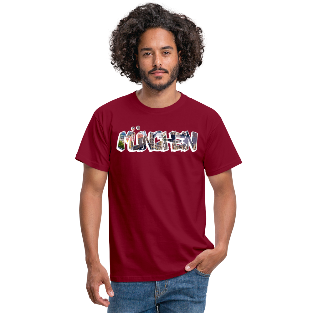 T-Shirt München "Graffiti Marienplatz" Bright Edition - Ziegelrot