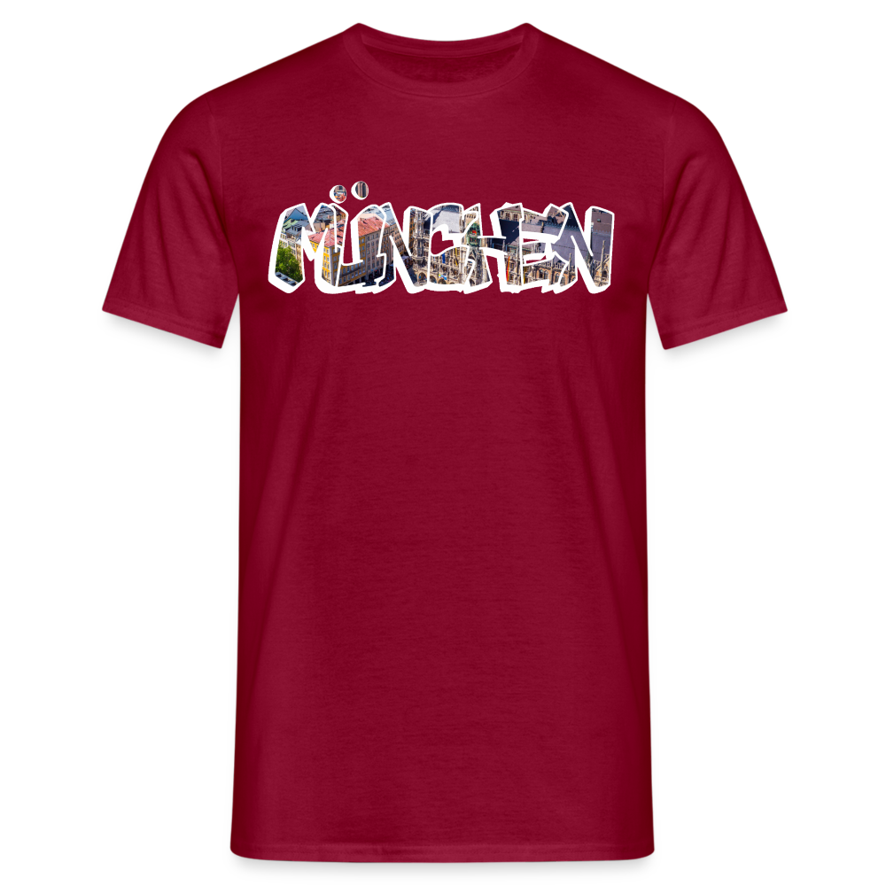 T-Shirt München "Graffiti Marienplatz" Bright Edition - Ziegelrot