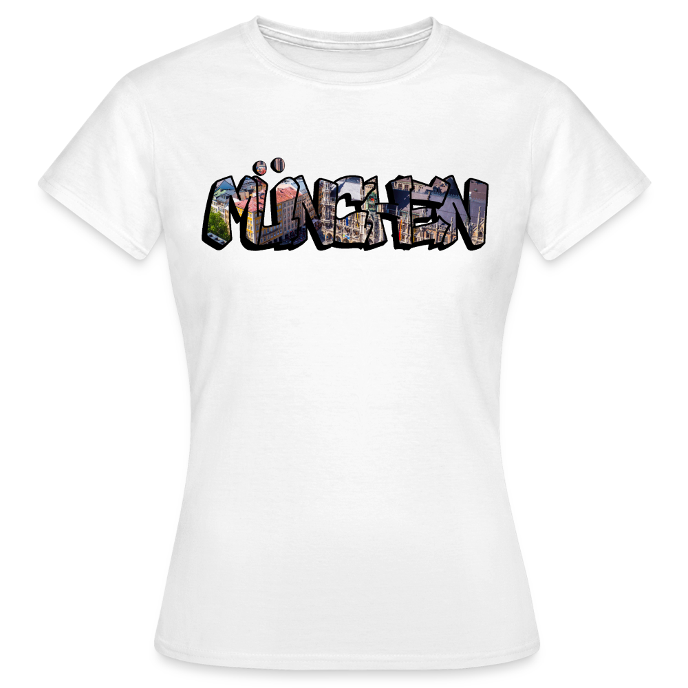 T-Shirt Ladies München "Graffiti Marienplatz" - Weiß
