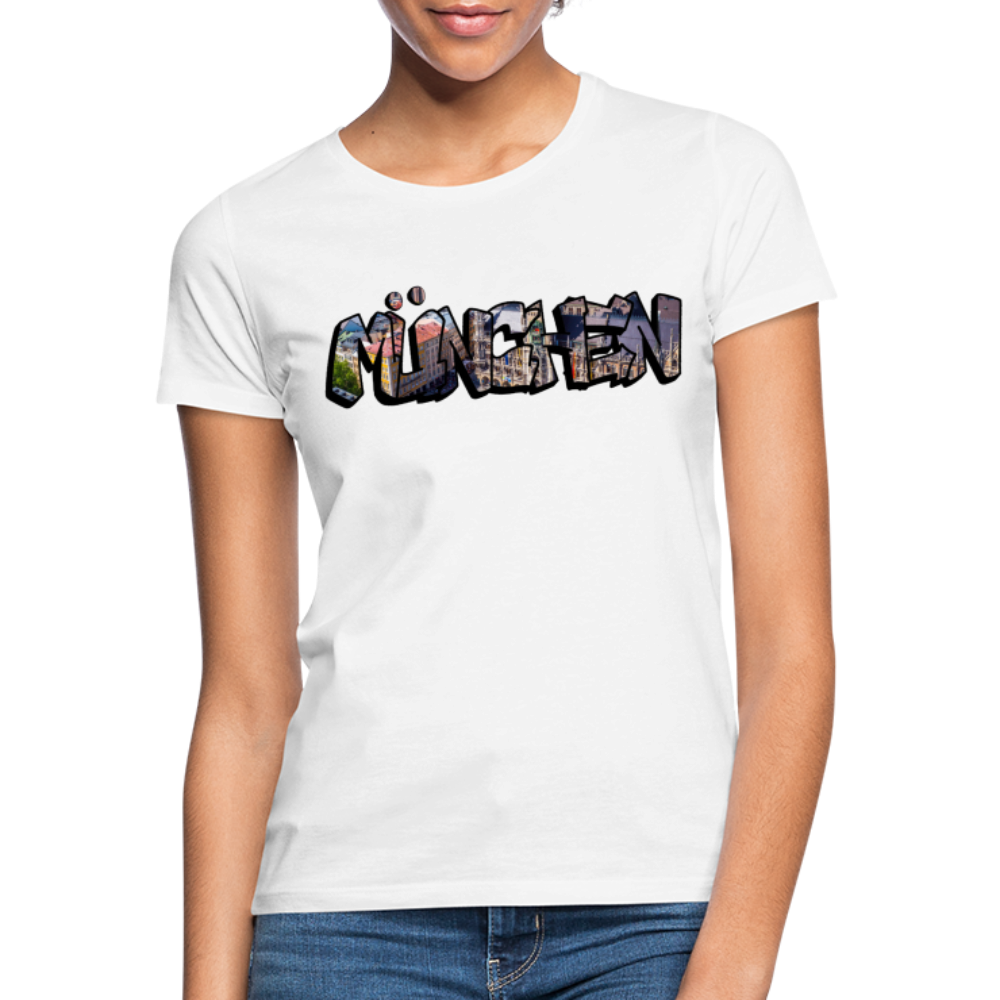 T-Shirt Ladies München "Graffiti Marienplatz" - Weiß