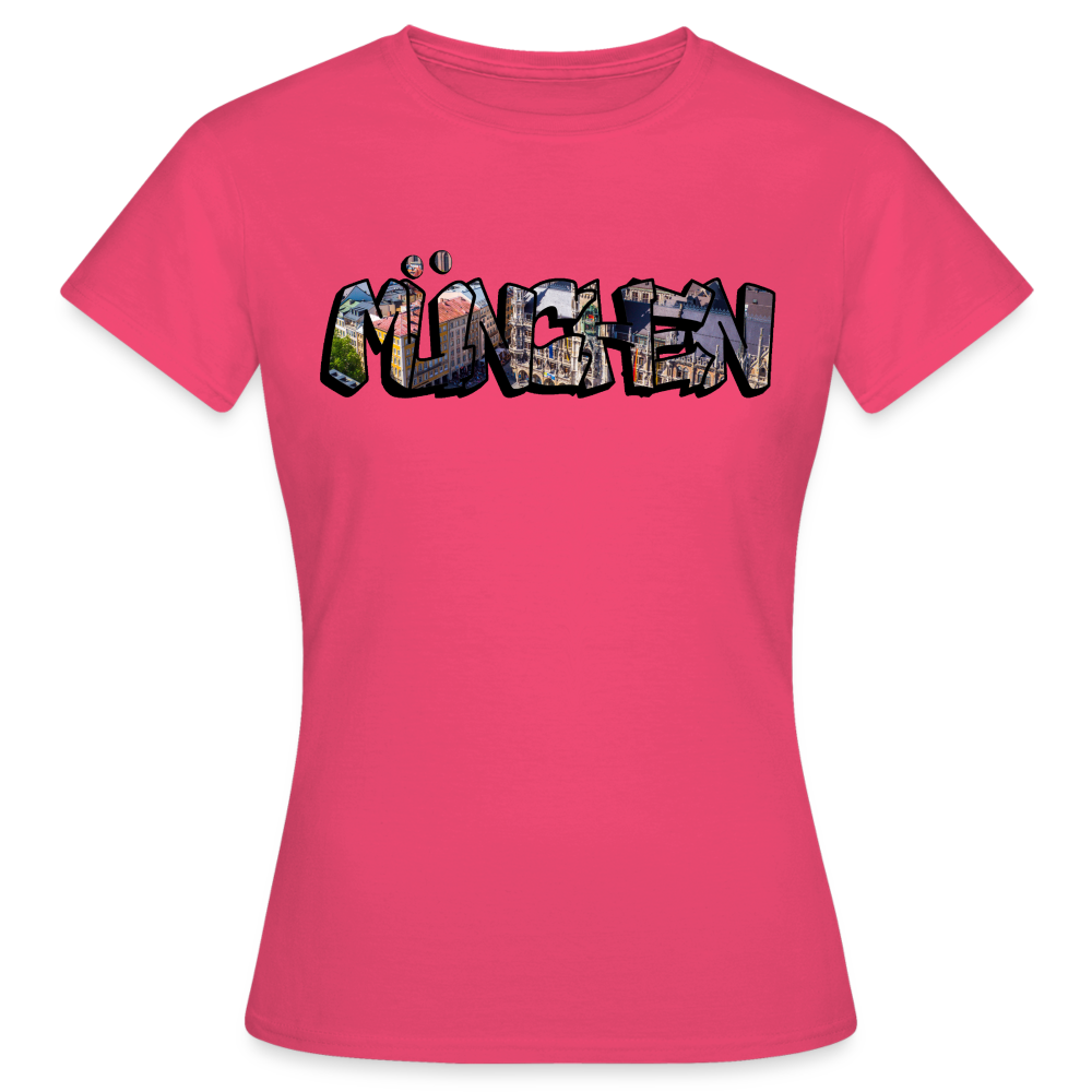 T-Shirt Ladies München "Graffiti Marienplatz" - Azalea