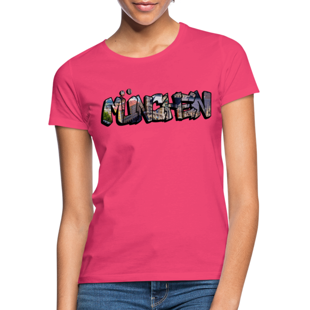 T-Shirt Ladies München "Graffiti Marienplatz" - Azalea