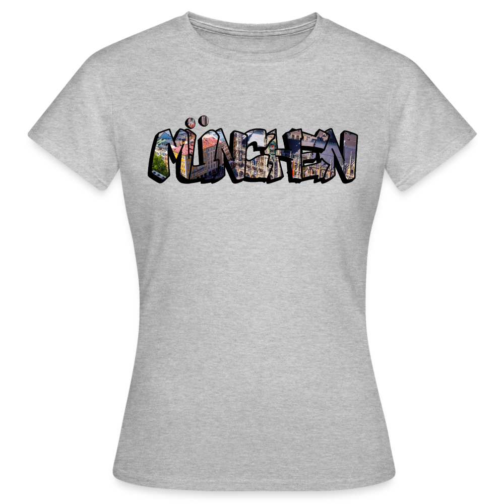 T-Shirt Ladies München "Graffiti Marienplatz" - Grau meliert