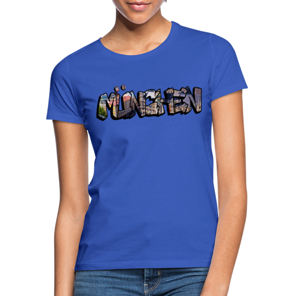 T-Shirt Ladies München "Graffiti Marienplatz" - Royalblau