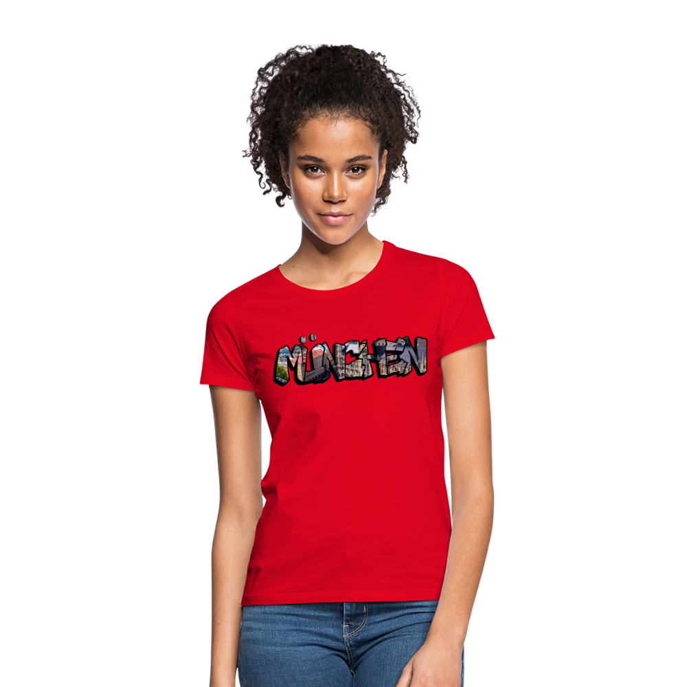 T-Shirt Ladies München "Graffiti Marienplatz" - Rot