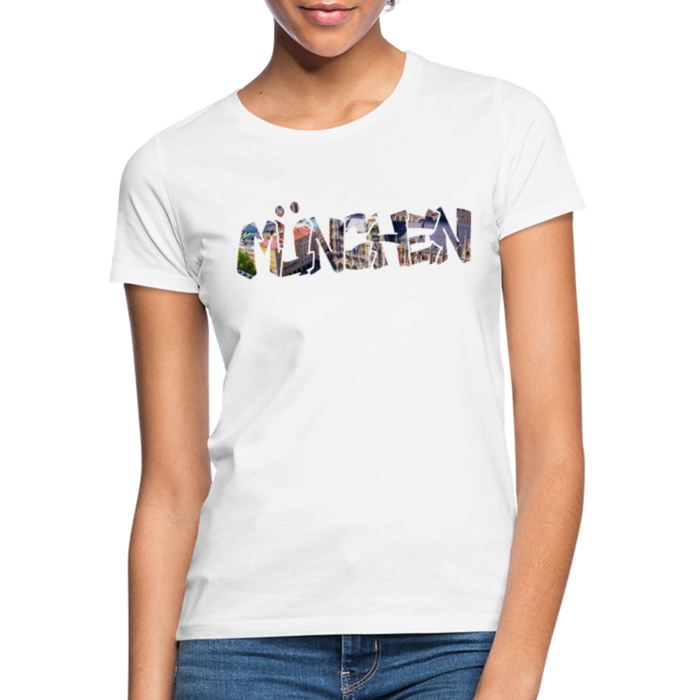 T-Shirt Ladies München "Graffiti Marienplatz" Bright Edition - Weiß