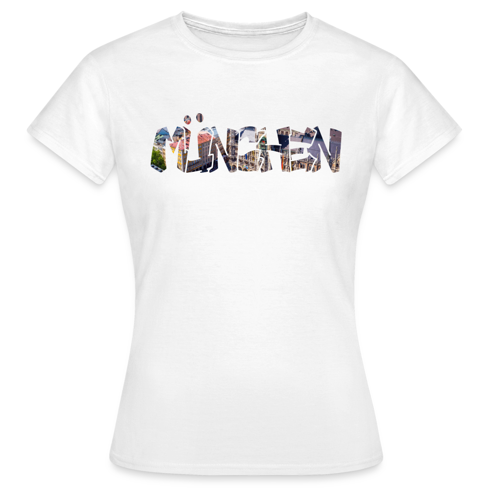 T-Shirt Ladies München "Graffiti Marienplatz" Bright Edition - Weiß