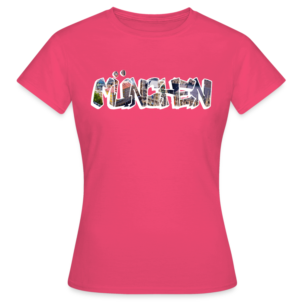 T-Shirt Ladies München "Graffiti Marienplatz" Bright Edition - Azalea