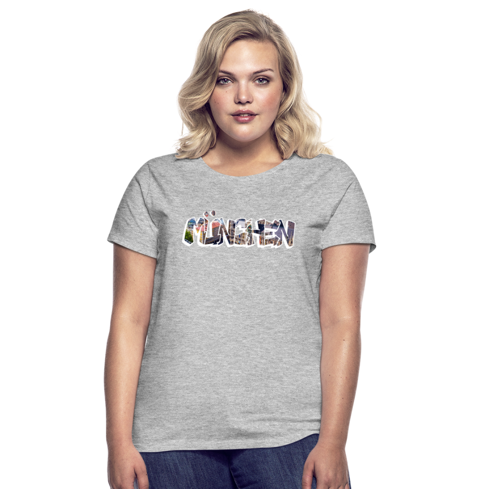 T-Shirt Ladies München "Graffiti Marienplatz" Bright Edition - Grau meliert