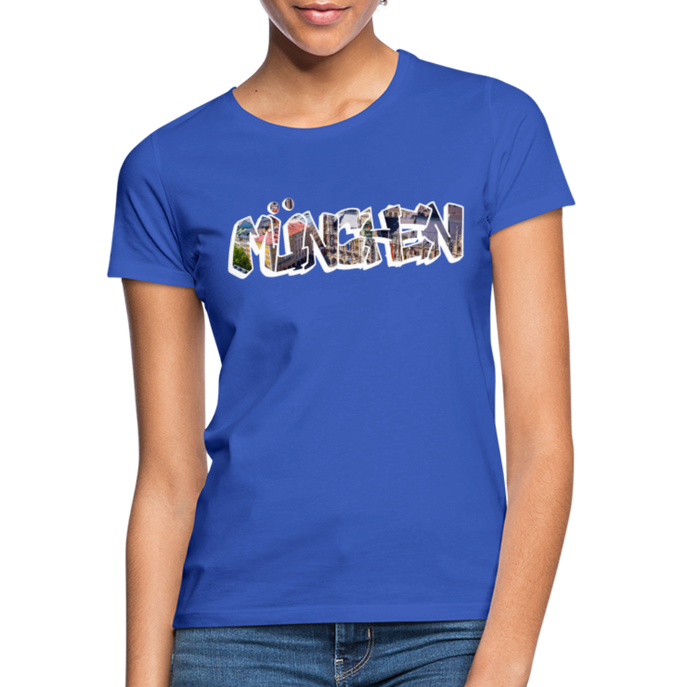 T-Shirt Ladies München "Graffiti Marienplatz" Bright Edition - Royalblau