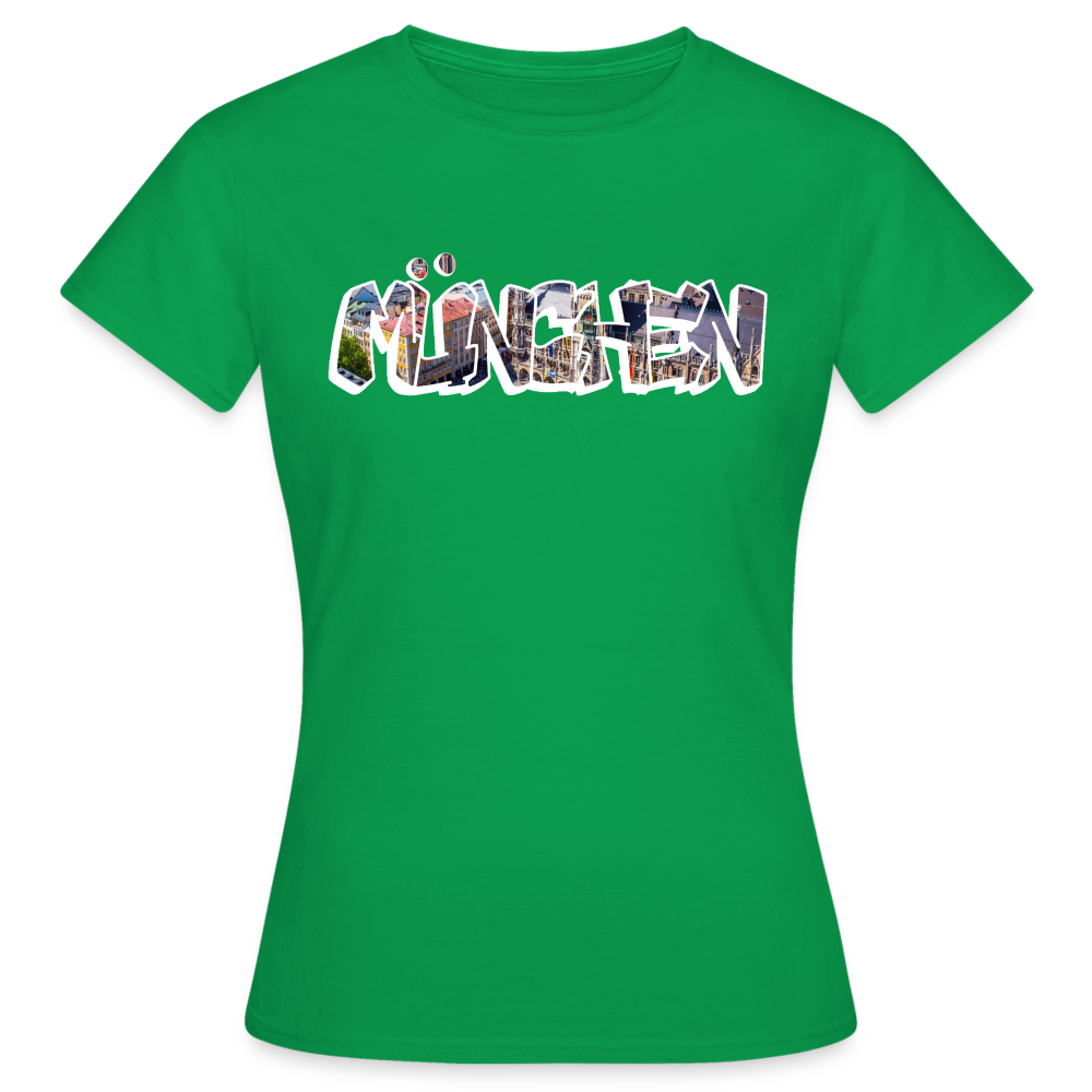 T-Shirt Ladies München "Graffiti Marienplatz" Bright Edition - Kelly Green