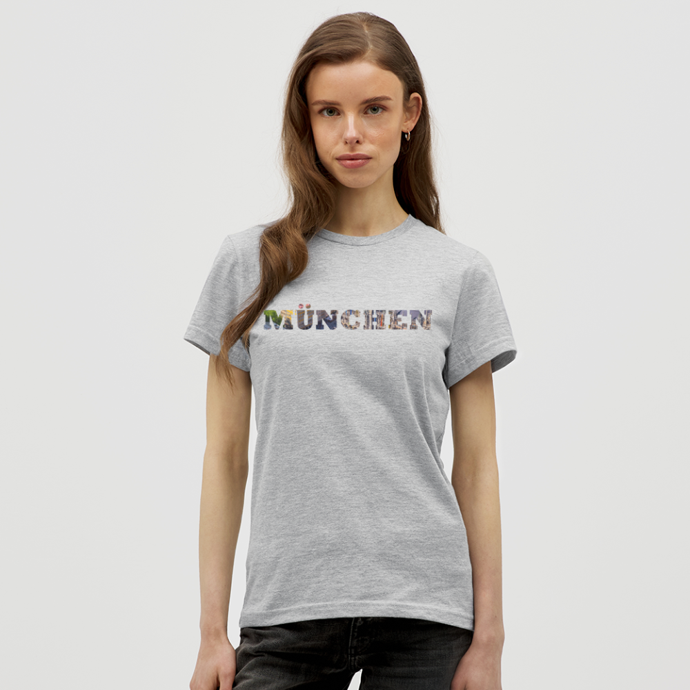 T-Shirt Ladies München "Marienplatz Bold" - Grau meliert