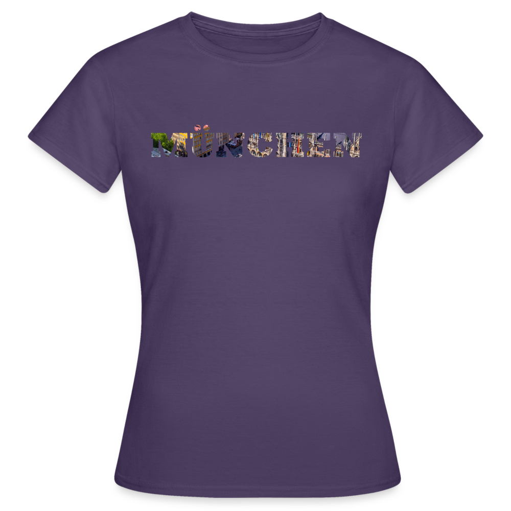 T-Shirt Ladies München "Marienplatz Bold" - Dunkellila